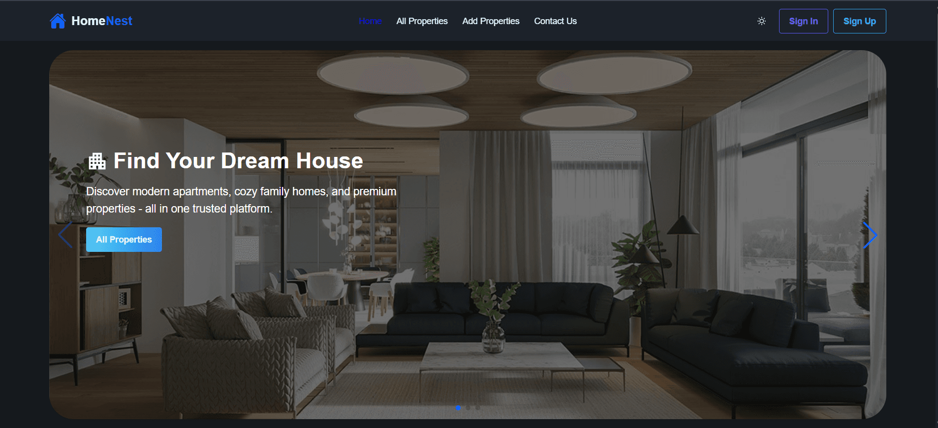 HomeNest - A Real Estate Listing Portal